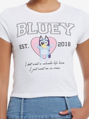 Hot Topic Bluey Ice Cream Crop Top XL - Never Worn